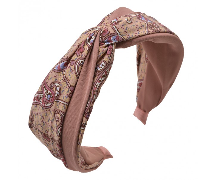 Béžová dámská čelenka do vlasů s ornamenty Clayre & Eef