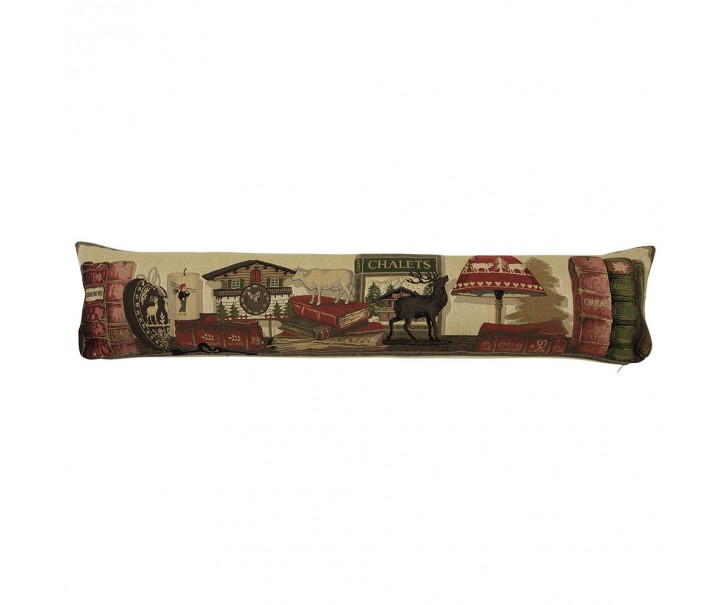 Béžový gobelinový dlouhý polštář zima Winter - 90*15*20cm Mars & More 