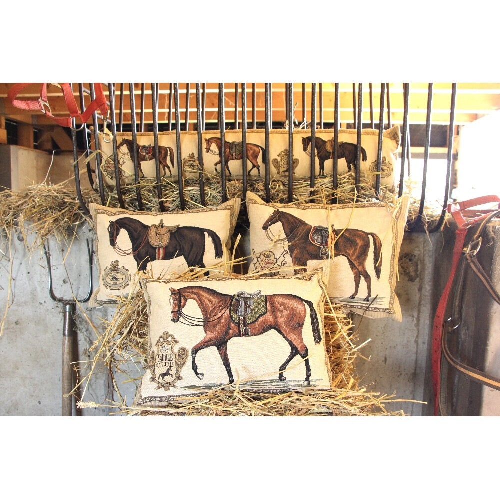 Béžový gobelinový dlouhý polštář s koňmi Horses - 90*15*20cm Mars & More Béžový gobelinový dlouhý polštář s koňmi Horses - 90*15*20cm Mars & More