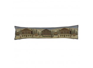 Béžový gobelinový dlouhý polštář horská chata Chalet - 90*15*20cm