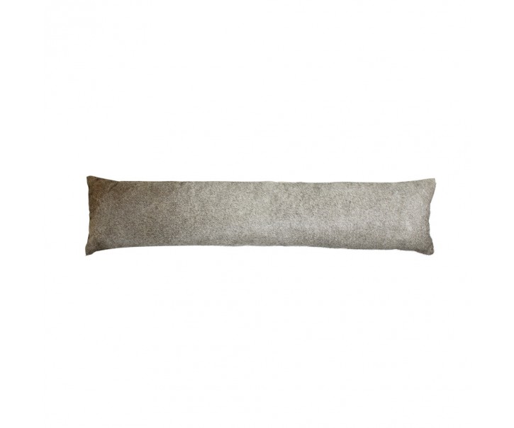 Šedý kožený dlouhý polštář z hovězí kůže Cow grey - 90*20*10cm Mars & More 