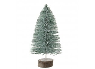 Dekorace zelený třpytivý vánoční stromeček Tree glitter - Ø 15*30 cm