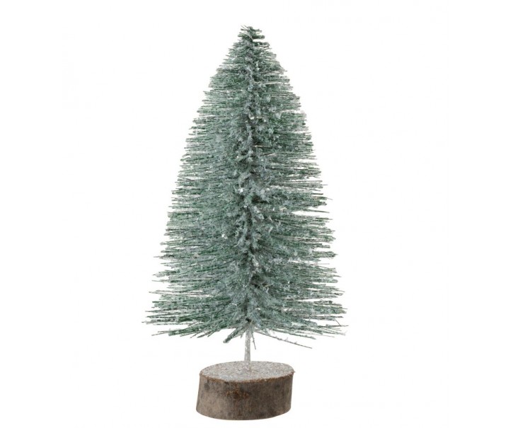 Dekorace zelený třpytivý vánoční stromeček Tree glitter - Ø 15*30 cm J-Line by Jolipa