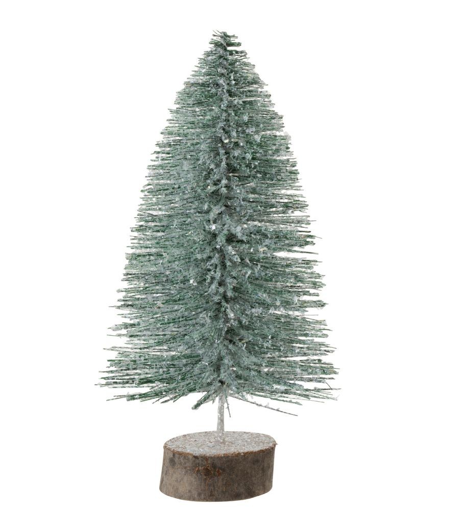 Dekorace zelený třpytivý vánoční stromeček Tree glitter - Ø 15*30 cm