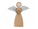 Přírodní dřevěný anděl se srdíčkem Heart gold - 23*5*26cm J-Line by Jolipa