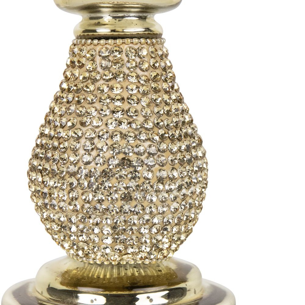Zlatý skleněný svícen s kamínky Rhinestone gold M - 16 cm Mars & More Zlatý skleněný svícen s kamínky Rhinestone gold M - 16 cm Mars & More