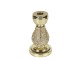 Zlatý skleněný svícen s kamínky Rhinestone gold M - 16 cm Mars & More 