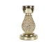 Zlatý skleněný svícen s kamínky Rhinestone gold M - 16 cm Mars & More 