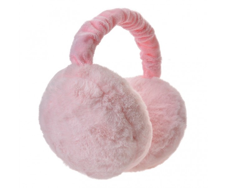 Růžové dámské chlupaté klapky na uši - one size Clayre & Eef