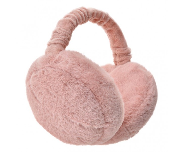 Tmavě růžové dámské chlupaté klapky na uši - one size Clayre & Eef