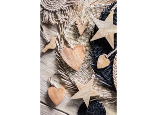Dekorace přírodní dřevěný jelen na provázku - 7*1,5*5,5cm