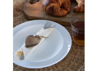 Dekorace přírodní dřevěné srdce na provázku S - 4,5*1*6 cm