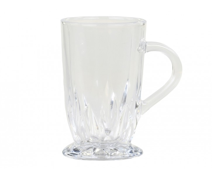 Sklenička ze silnějšího skla s ouškem a dekorem Diamond cut - Ø7*12 cm / 295ml Chic Antique