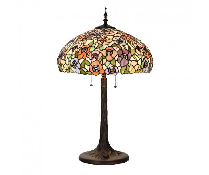 Barevná stolní lampa Tiffany Flower Color Garden - Ø 46*72cm Clayre & Eef