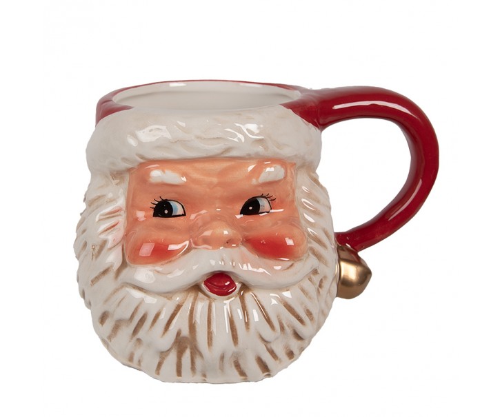 Keramický hrnek hlava Santa - 14*10*11 cm / 450 ml Clayre & Eef