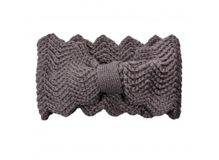 Šedá zimní čelenka - 10*22 cm