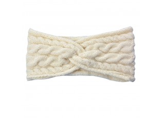 Béžová dámská zimní čelenka - 10*22 cm