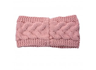 Růžová dámská zimní čelenka - 10*22 cm