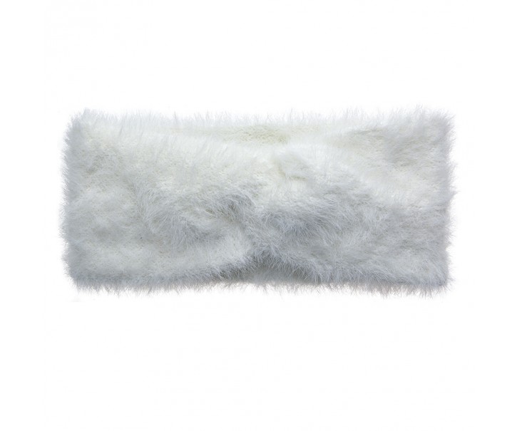 Bílá dámská zimní čelenka - 10*22 cm Clayre & Eef