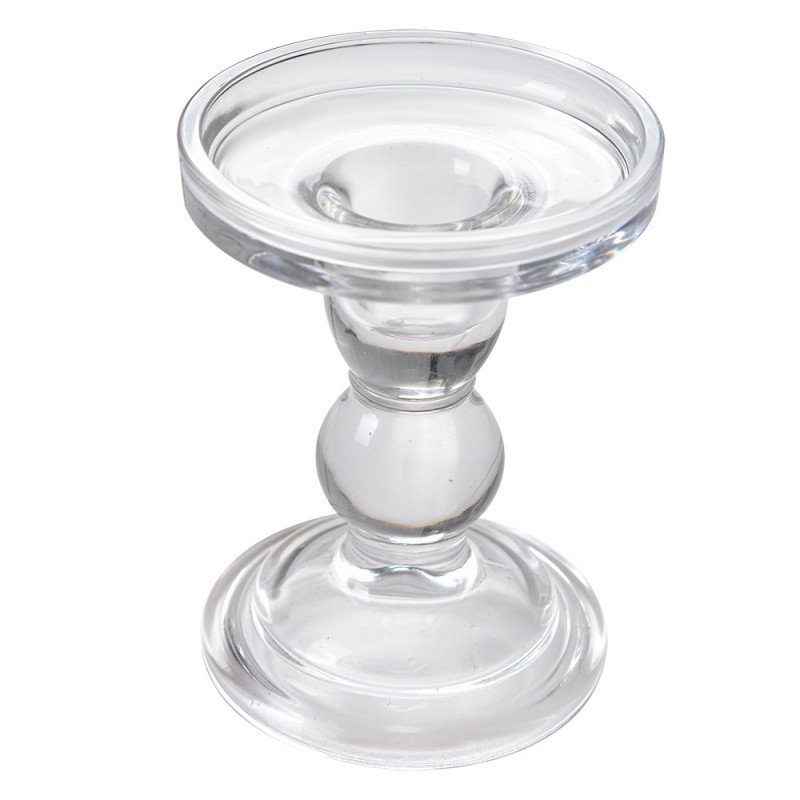 Skleněný transparentní svícen na úzkou i širokou svíčku - Ø 9*11 cm Clayre & Eef Skleněný transparentní svícen na úzkou i širokou svíčku - Ø 9*11 cm Clayre & Eef