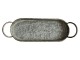 Zinkový antik plechový oválný podnos s uchy Vivvi - 41*14*8 cm Sommerfield
