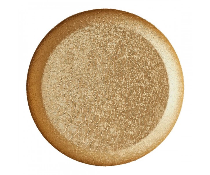 Zlatý antik kovový podnos Milla - Ø 20*2 cm Ostatn&iacute;