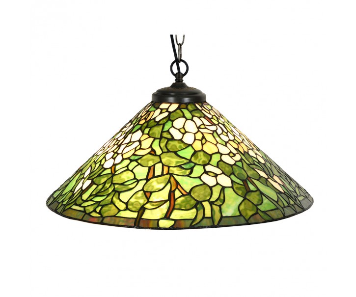Závěsné zelené svítidlo Tiffany Tremblay - Ø 50x135 cm E27/max 1x60W Clayre & Eef