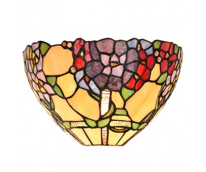 Nástěnné světlo Tiffany s květy Violle - 30*15*18 cm E14/max 1*40W Clayre & Eef