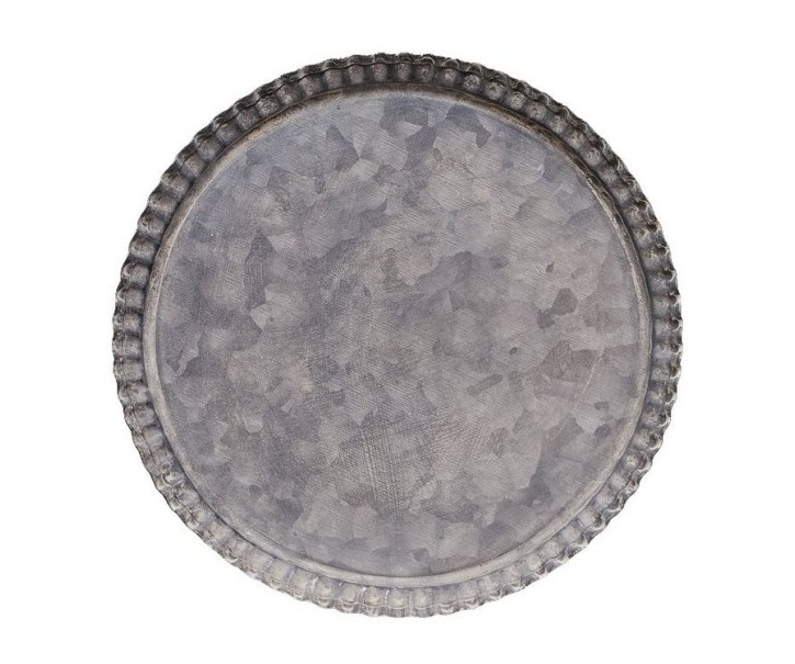 Zinkový antik plechový kulatý dekorační podnos Dorié - Ø 19*1 cm Sommerfield