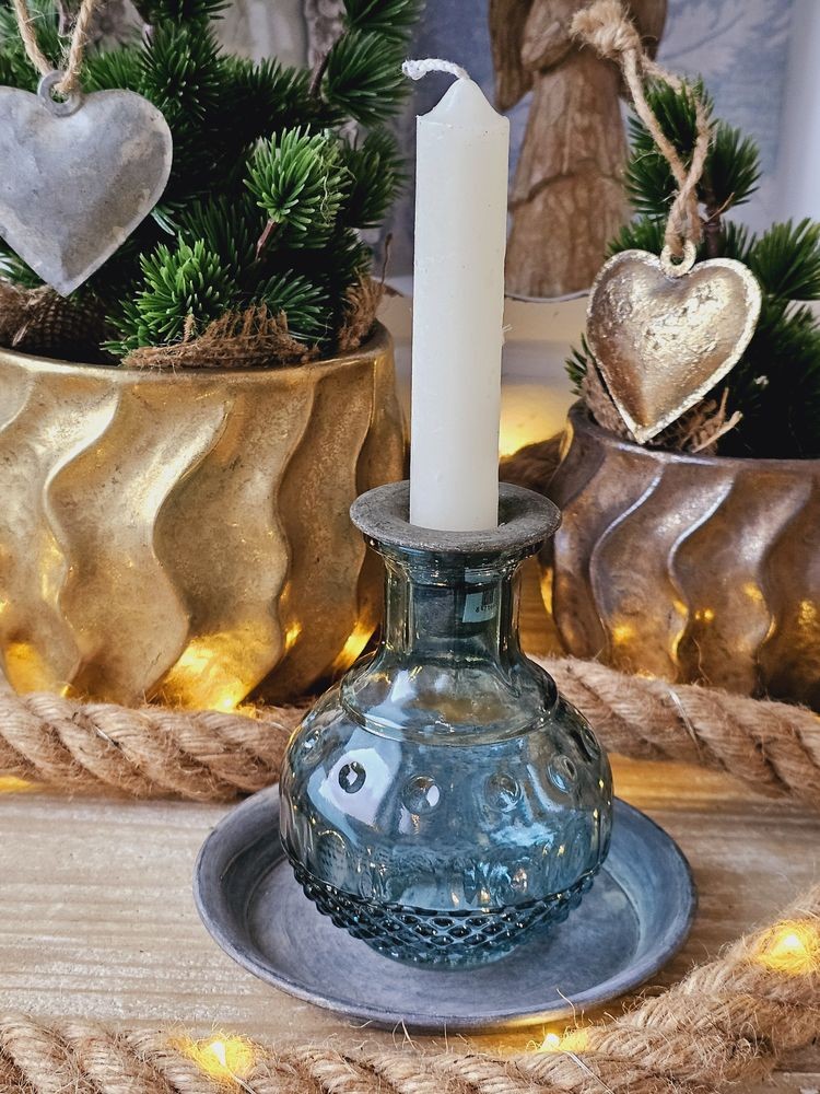 Zinkový antik plechový kulatý dekorační podnos / svícen Dorié - Ø 13*1,5 cm Sommerfield Zinkový antik plechový kulatý dekorační podnos / svícen Dorié - Ø 13*1,5 cm Sommerfield