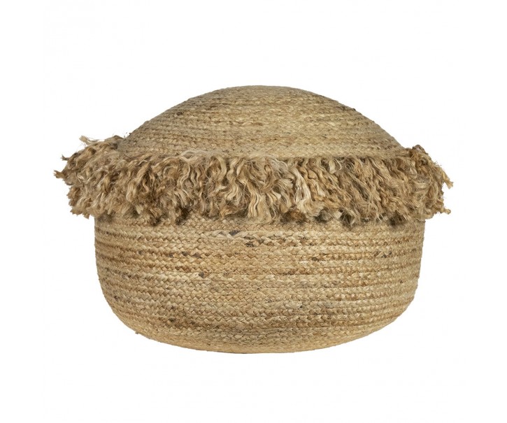Jutový pletený puf na sezení s třásněmi - 50*50*35cm Mars & More 