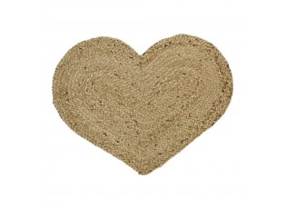 Jutové prostírání / předložka velké srdce Heart - 60*45*0,5cm