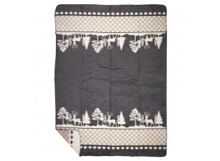 Šedý oboustranný pléd s jeleny v lese Forest XL - 150*200 cm