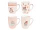 Set 4ks bílo-růžový porcelánový hrnek s dortíky Cupcake - 8*10 cm / 0,3L Clayre & Eef