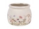 Keramický obal na květináč s lučními květy Flowers of Love S - Ø 12*10 cm Clayre & Eef