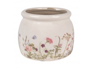 Keramický obal na květináč s lučními květy Flowers of Love S - Ø 12*10 cm