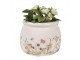 Keramický obal na květináč s lučními květy Flowers of Love S - Ø 12*10 cm Clayre & Eef