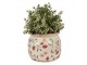 Béžový keramický obal na květináč s jahůdkami Wild Strawberries M - Ø 16*13 cm Clayre & Eef
