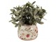Béžový keramický obal na květináč s jahůdkami Wild Strawberries S - Ø 12*10 cm Clayre & Eef