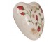Béžová antik dekorace srdce s jahůdkami Wild Strawberries - 11*11*4 cm Clayre & Eef