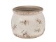 Béžový antik obal na květináč s olivami Olive Fields M - Ø 16*13 cm Clayre & Eef