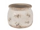 Béžový antik obal na květináč s olivami Olive Fields S - Ø 12*10 cm Clayre & Eef