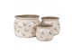 Béžový antik obal na květináč s olivami Olive Fields M - Ø 16*13 cm Clayre & Eef