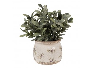 Béžový antik obal na květináč s olivami Olive Fields S - Ø 12*10 cm