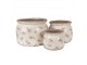 Béžový antik obal na květináč s olivami Olive Fields S - Ø 12*10 cm Clayre & Eef
