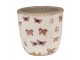 Béžový antik obal na květináč s motýlky Butterfly Paradise S - Ø 13*12 cm Clayre & Eef