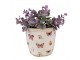 Béžový antik obal na květináč s motýlky Butterfly Paradise XS - Ø 11*10 cm Clayre & Eef