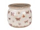 Béžový antik obal na květináč s motýlky Butterfly Paradise M - Ø 16*13 cm Clayre & Eef
