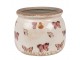 Béžový antik obal na květináč s motýlky Butterfly Paradise S - Ø 12*10 cm Clayre & Eef
