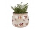 Béžový antik obal na květináč s motýlky Butterfly Paradise S - Ø 12*10 cm Clayre & Eef